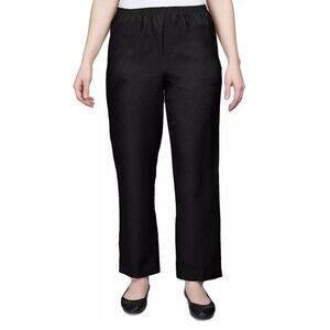 Alfred Dunner Women's Pants Black 22W Classic Pull-On Straight Leg NWT